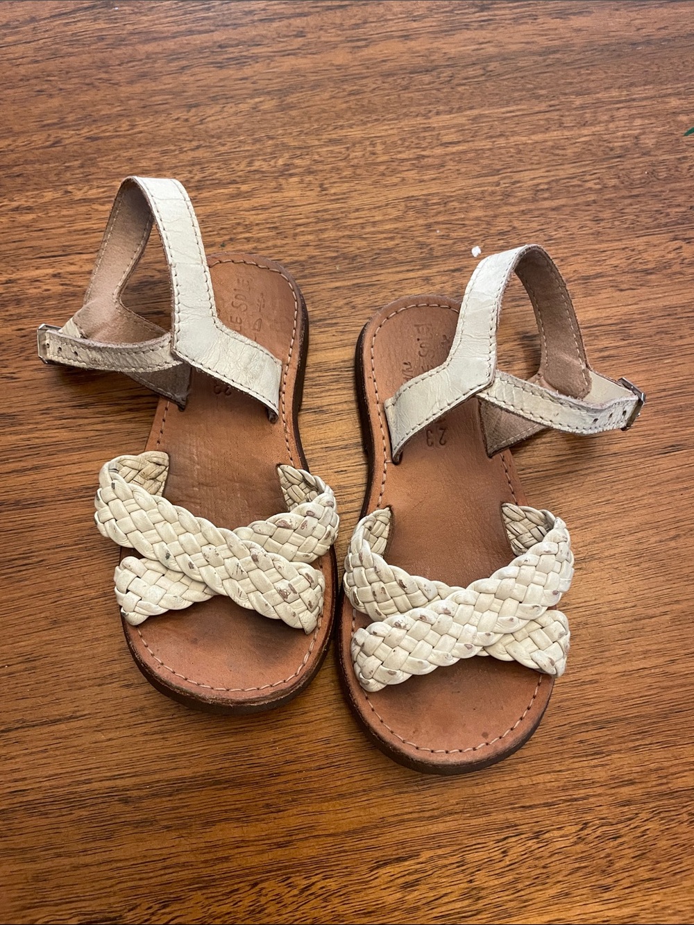 The Kids' Braided Ivory Sandals